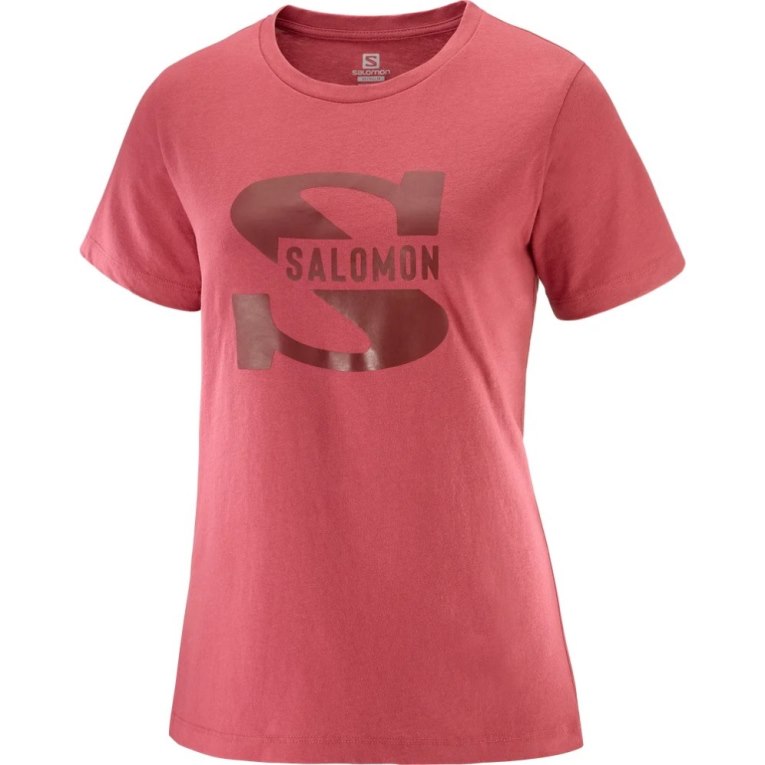 Red Salomon Outlife Big Logo Short Sleeve Women's T-Shirts | IE QM6192